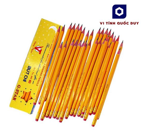 Bút chì đen 2B thân vàng Gstar (loại tốt). 1 Hộp 12 cây