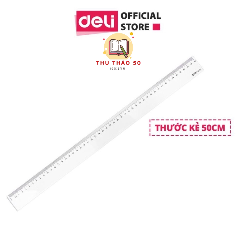Thước kẻ Deli 20 / 30 / 50cm.