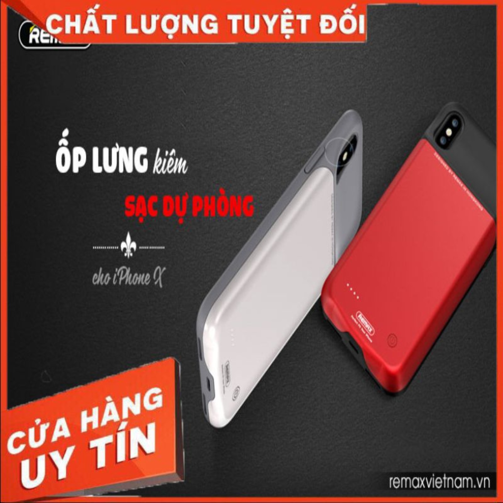 Ốp lưng kiêm sạc dự phòng iP Xs Max Re.max PN-04
