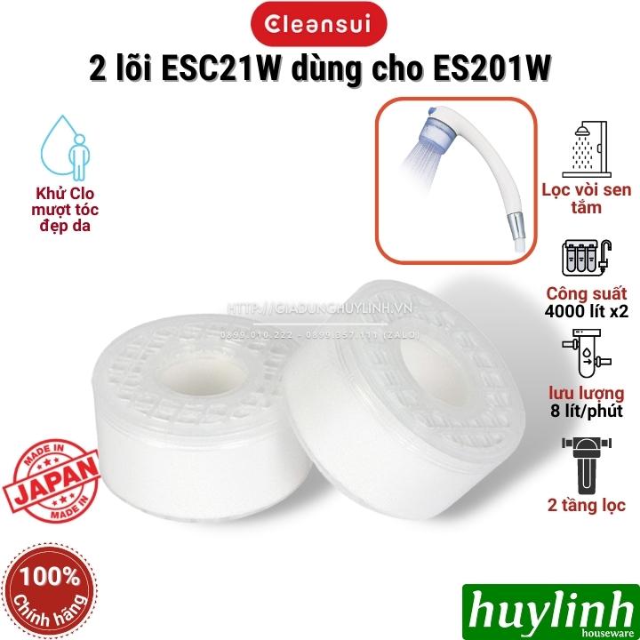 Bộ 2 lõi lọc Cleansui ESC21W dùng cho thiết bị lọc tại vòi sen tắm Cleansui ES201W - Sản xuất tại Nhật