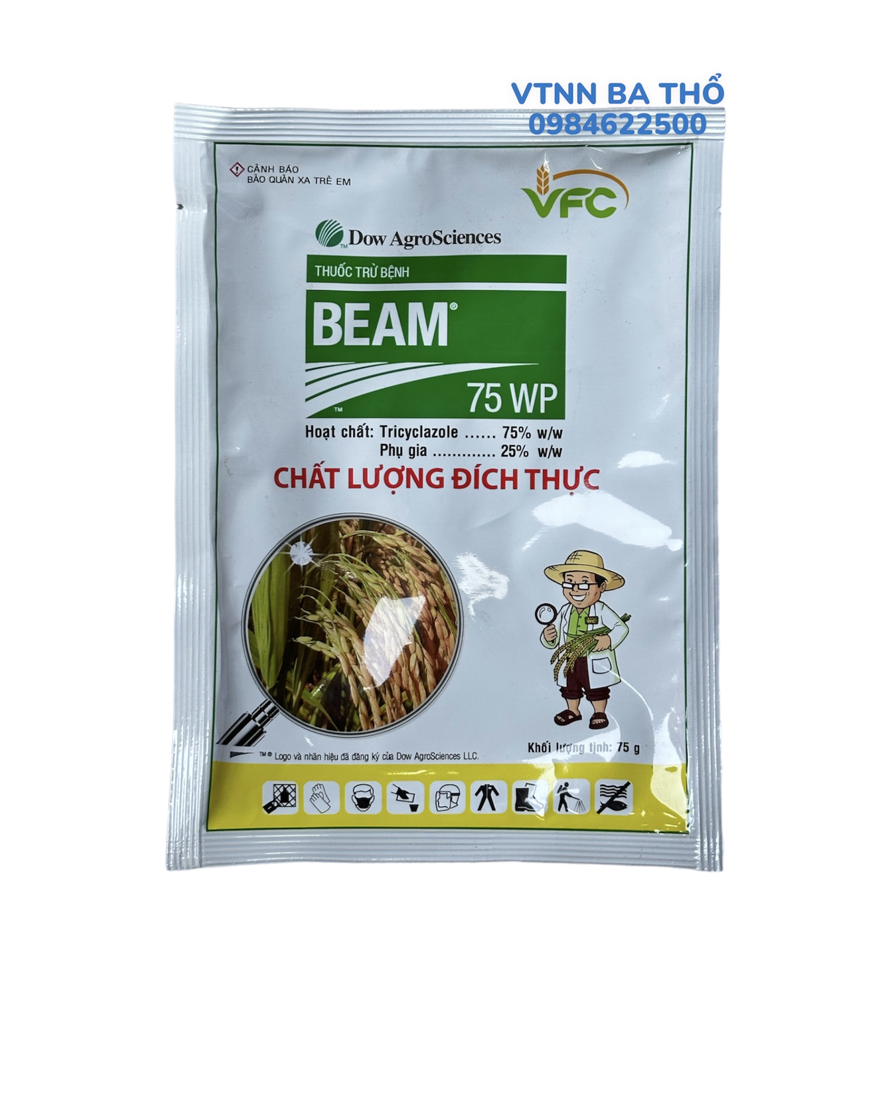Thuốc trừ bệnh đạo ôn beam vfc 75wp 75gr