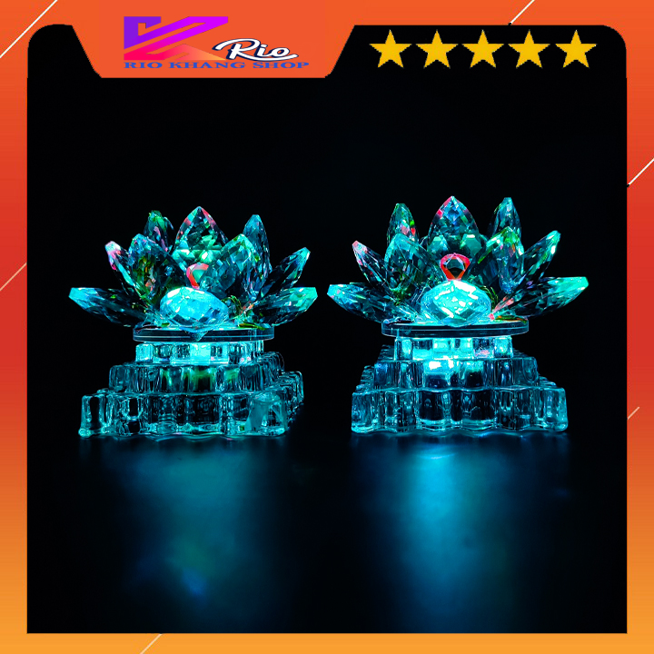 [GIÁ 1 CẶP -PL40] Cặp đèn pha lê cao cấp thờ phật, thờ quan âm, trang trí trang thờ