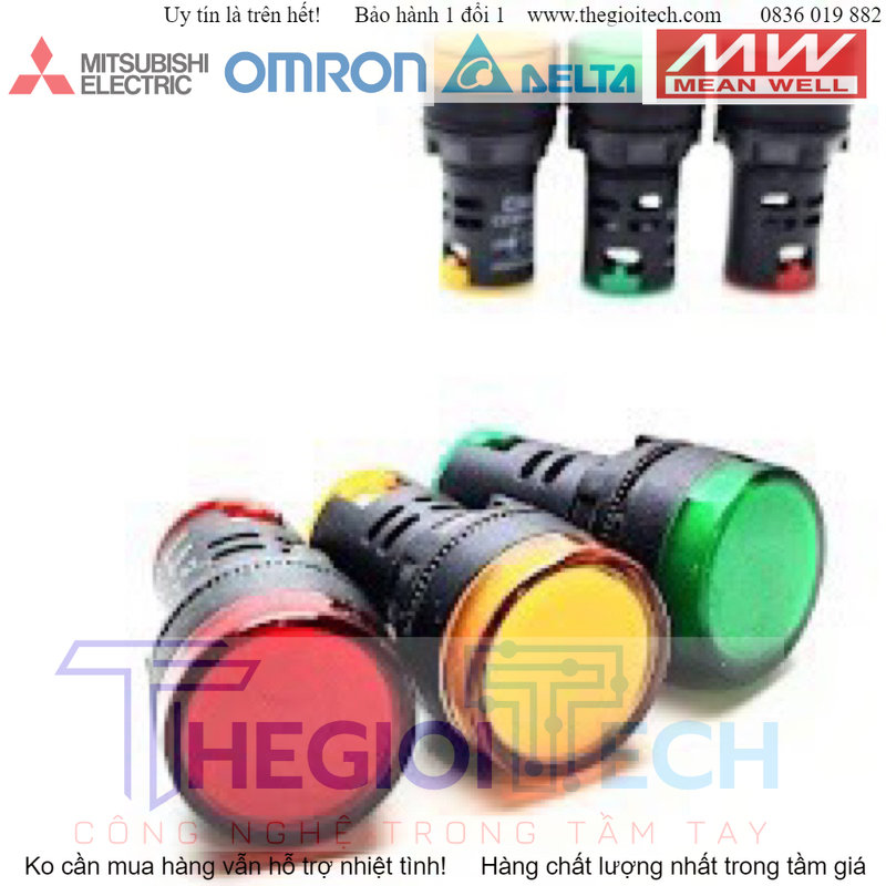 Đèn Báo Pha Phi 22 Xanh Đỏ Vàng CML