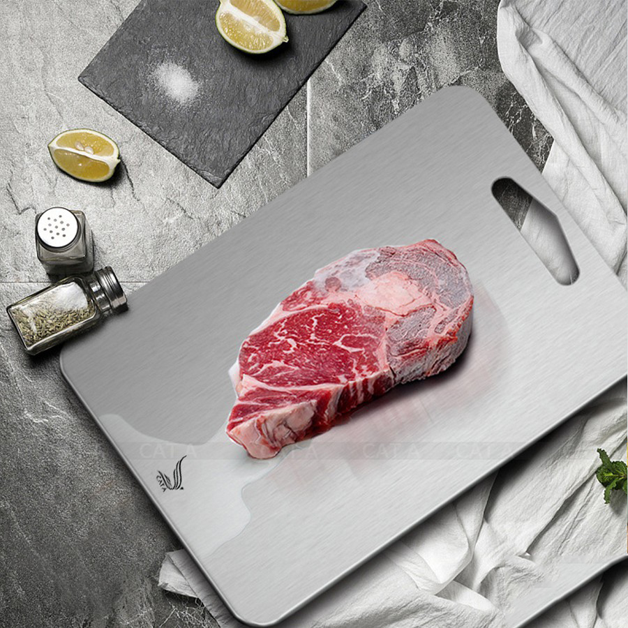 Thớt inox 304 kháng khuẩn chống ẩm mốc size 24x34 ( màu bạc )- Thớt inox Sus 304, an toàn , không nấm mốc