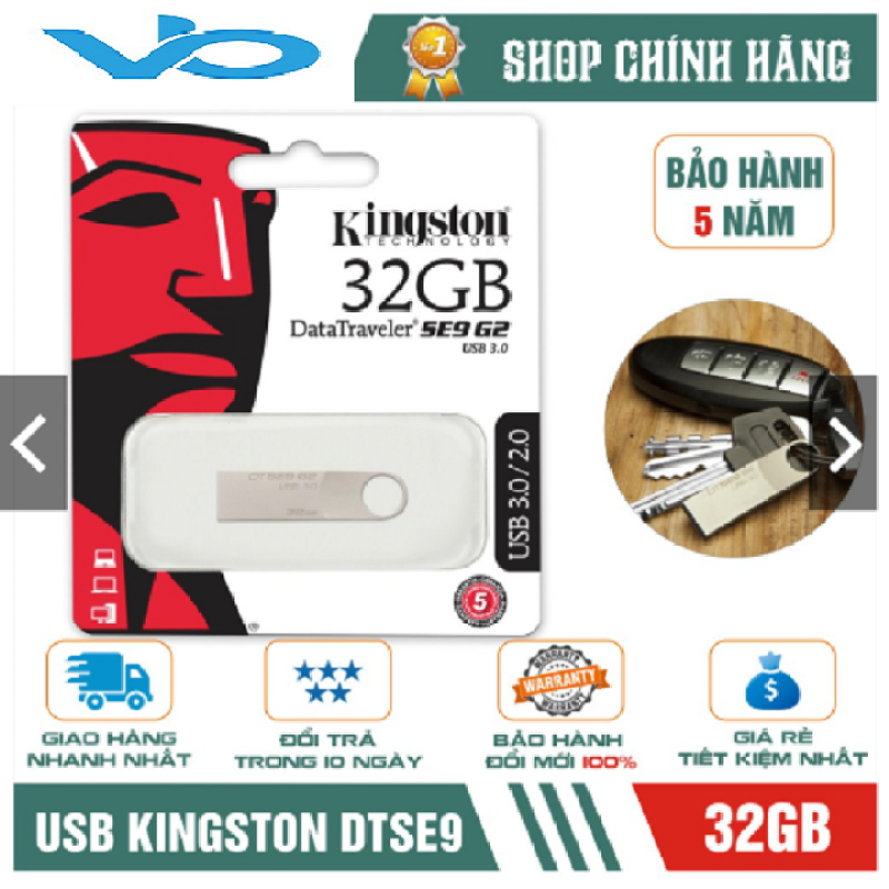 Bảng giá USB Kingston 3.0 DataTraveler SE9 G2 32GB - hợp kim (Bạc) Phong Vũ