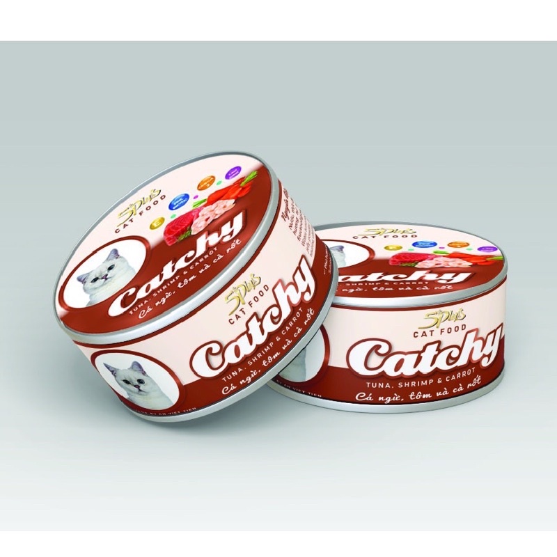 Pate 5 Plus Catchy Cho Thú Cưng Lon 170Gram