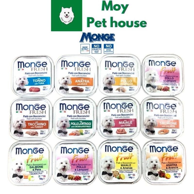 [HCM]Pate Monge dành cho chó, nhiều vị thơm ngon, hộp 100g - moypethouse shop