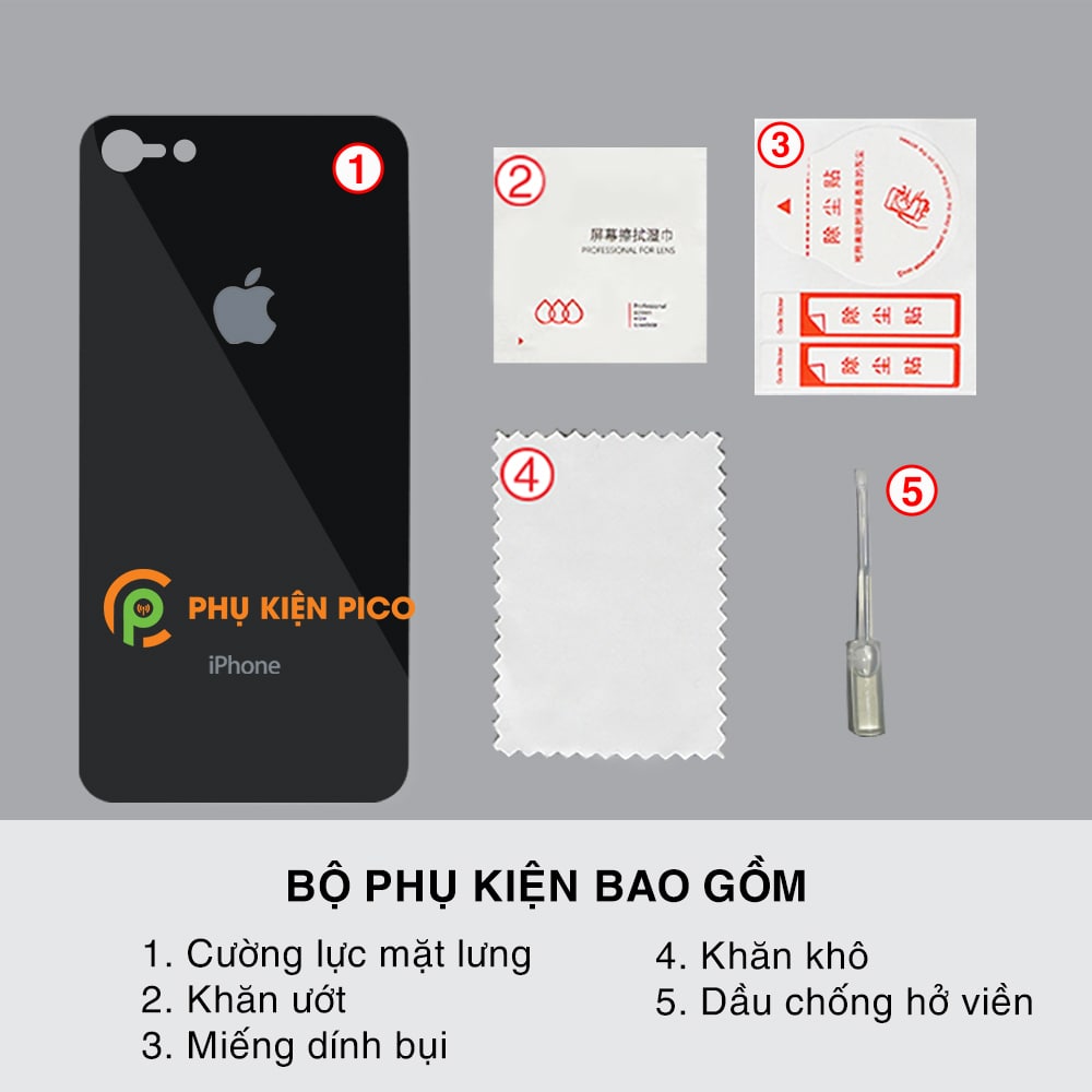 Cường lực lưng Iphone 7 / Iphone 8 nhiều màu độ cứng 9H dán full mặt lưng