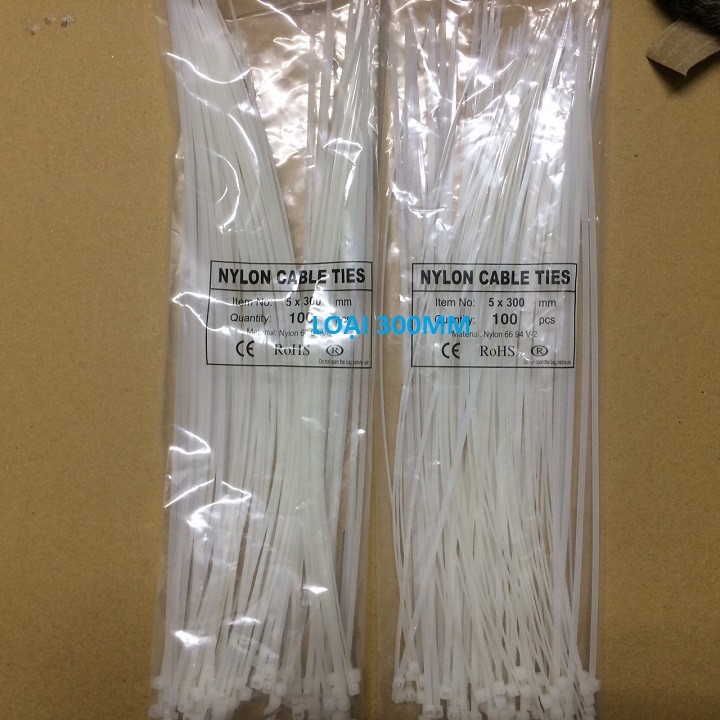 2 bags of 300mm. White plastic drawstring, used for fastening or fixing objects, bonsai and more, th613