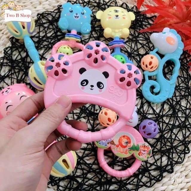 Đồ chơi xúc xắc 7 món cho bé sơ sinh, đồ chơi trẻ em