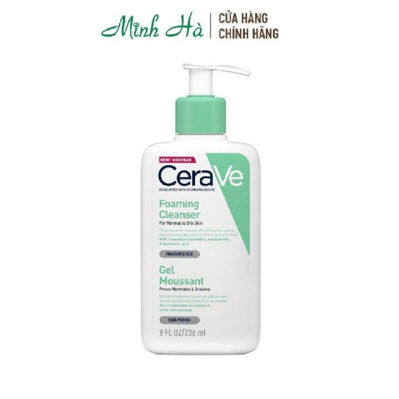 Sữa rửa mặt Cerave Foaming Facial Cleanser 236ml dành cho da thường và da dầu
