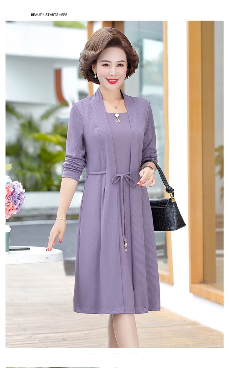 Đầm trung niên mùa thu cho mẹ Q02