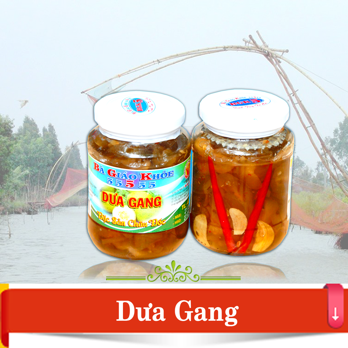 HCMDưa mắm dưa gang Bà Giáo Khỏe 55555 hủ 500gr đặc sản Châu Đốc Không sử