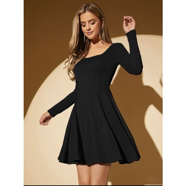 [ SIZE LỚN BIGSIZE 55Kg-100Kg ] ĐẦM XOÈ THUN GÂN CỔ VUÔNG