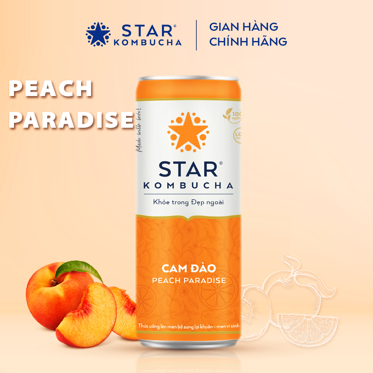 [GIFT] Combo 4 lon mix vị Star Kombucha (250ml/lon)
