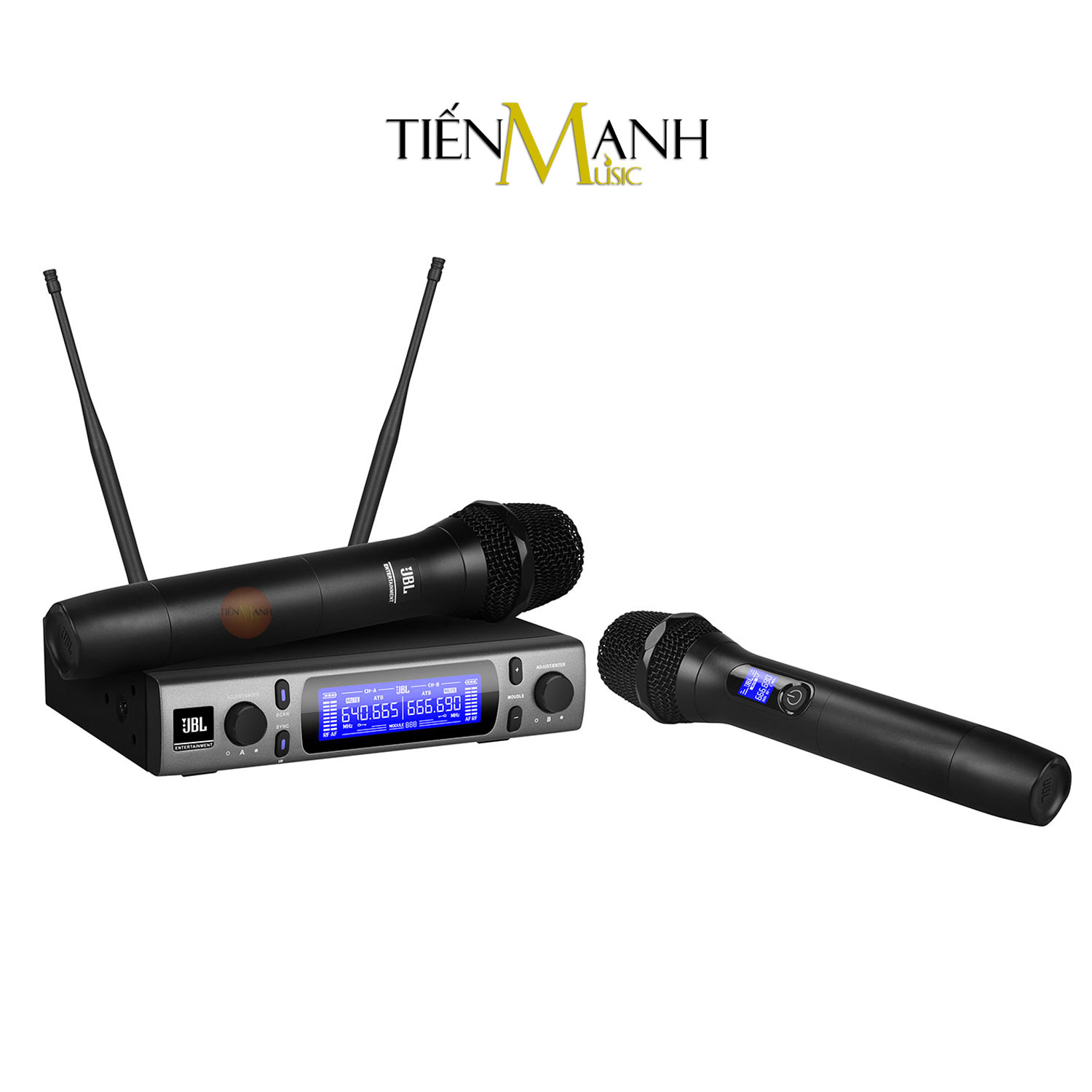 [Chính Hãng] Bộ 2 Micro Không Dây JBL VM-300 - Mic Cầm Tay Vocal Microphone Karaoke Wireless VM 300