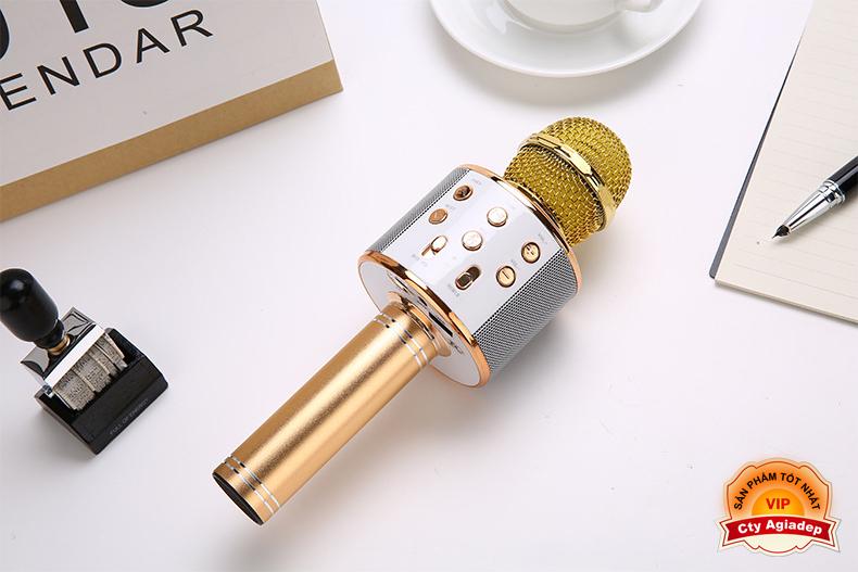 Micro hát Karaoke kiêm Loa Bluetooth - Loại tốt âm thanh chuẩn KTV S8