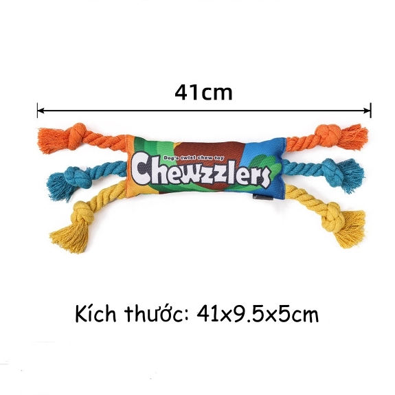 Interactive tug-of-war, squeaker rainbow cotton pillow toy for dogs