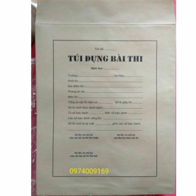Túi đựng bài thi (50 cái) kt 31*42.5