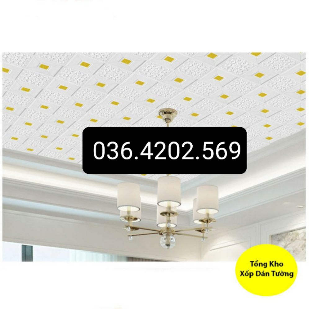 combo 10 tấm xốp dán tường giả da hoa vă  cổ điển