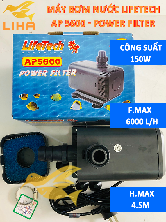 Máy Bơm Lifetech AP5600 - Bơm Nước Hút Cặn Cho Bể Cá Cao Cấp