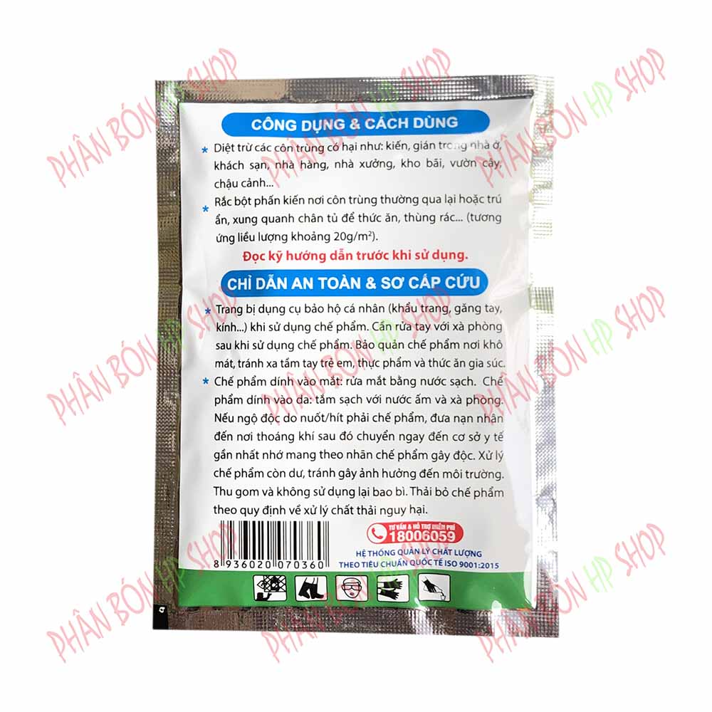 BỘT PHẤN KIẾN VIPESCO – CHẾ PHẨM DIỆT TRỪ KIẾN VÀ GIÁN (Gói 50g)