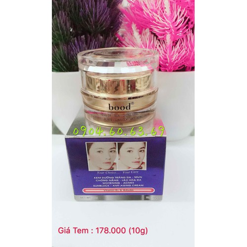 Kem dưỡng trắng da mụn chống nắng lão hoá da 10g hoa sen bood