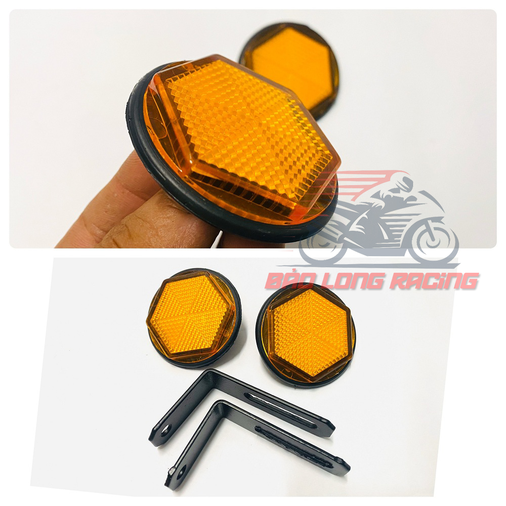 Cặp mắt mèo phản quang Lục Giác gắn biển số xe máy các loại