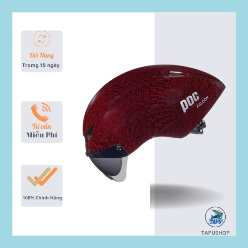 [FREESHIP] Nón Xe Đạp - Thể Thao POC Falcon Vân CarBon Đỏ