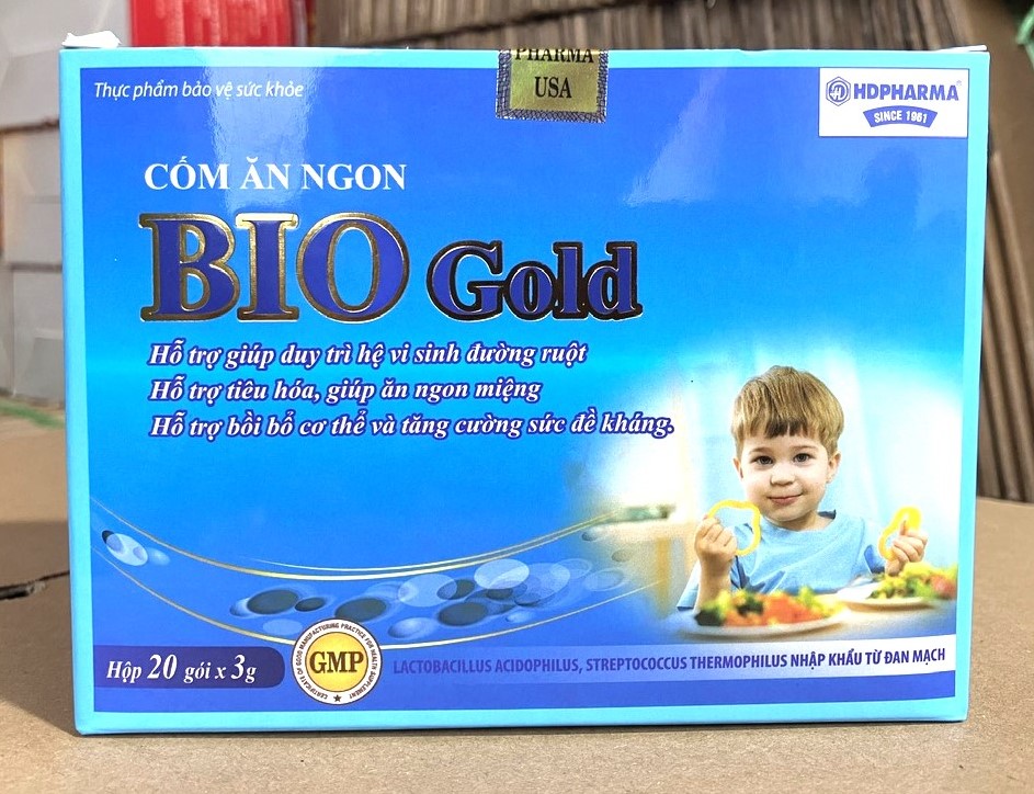 Cốm ăn ngon BIO gold kid giúp ăn ngon miệng, tăng cường đề kháng, duy trì hệ vi sinh đường ruột