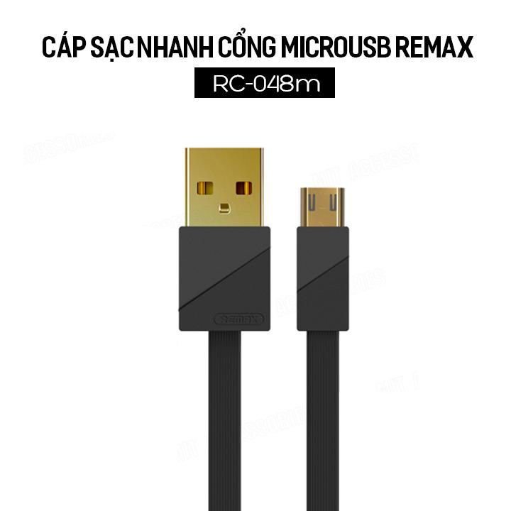 Cáp sạc nhanh cổng MicroUSB Remax Quick Charging 3A Data RC-048m