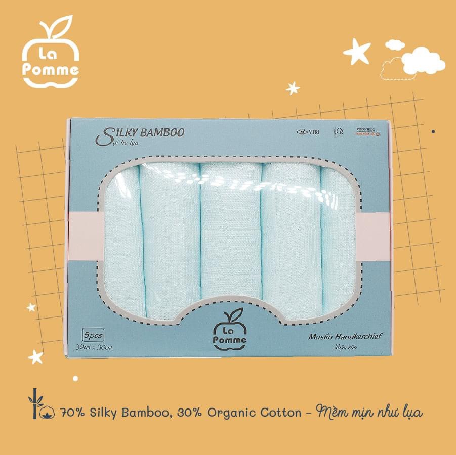 Khăn sữa sợi tre lụa Lapomme 30x30 cm