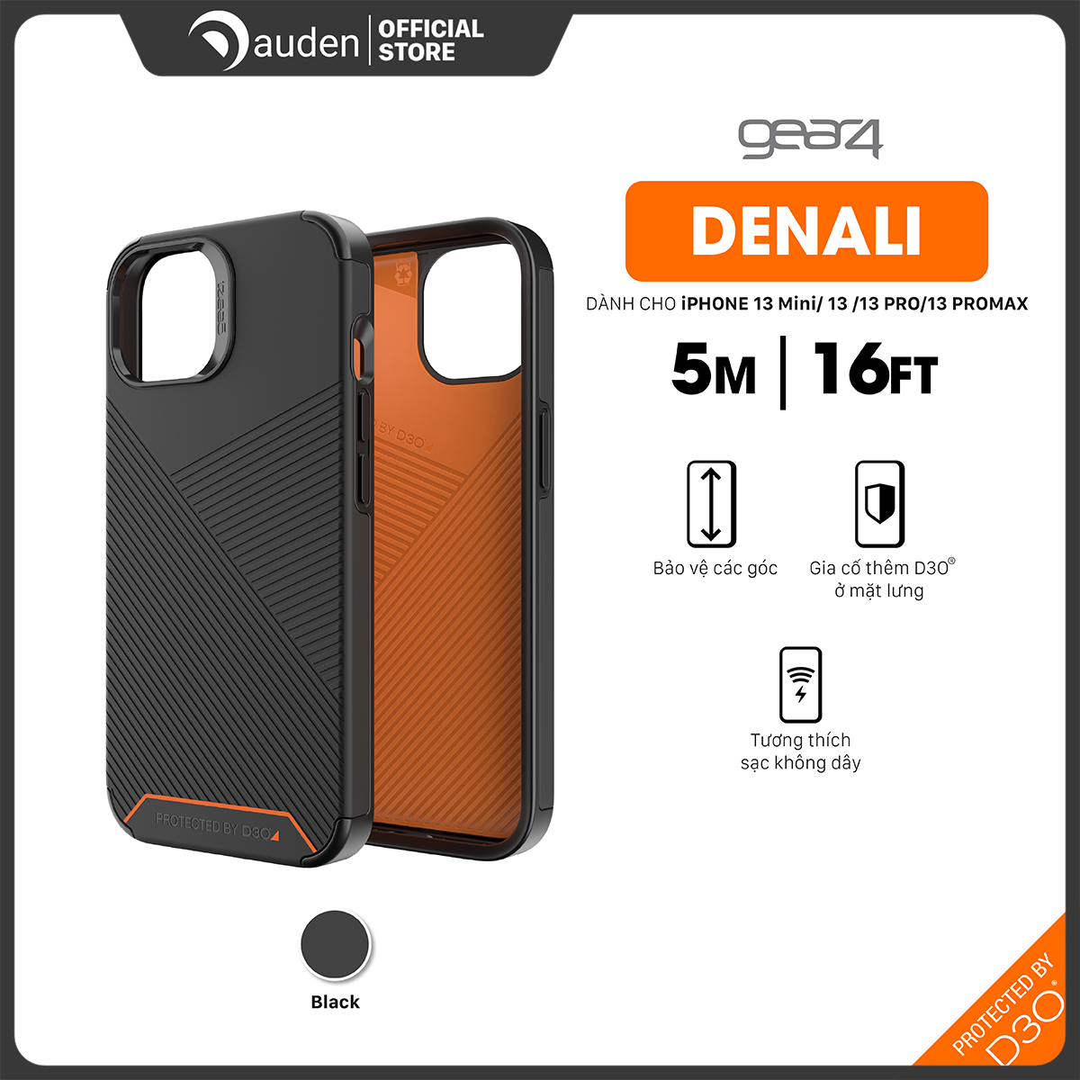 Ốp lưng chống sốc Gear4 D3O Denali 5m cho iPhone 13 series