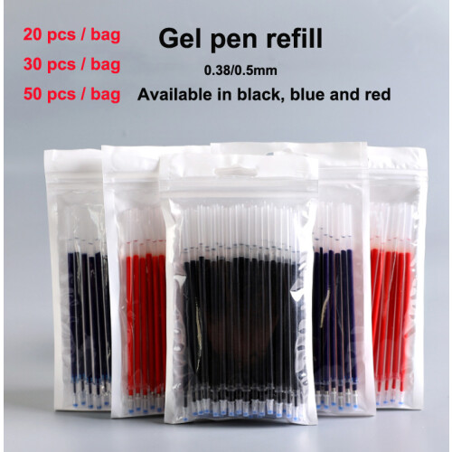 Ruột bút gel thay thế (mực xanh, đen, đỏ)