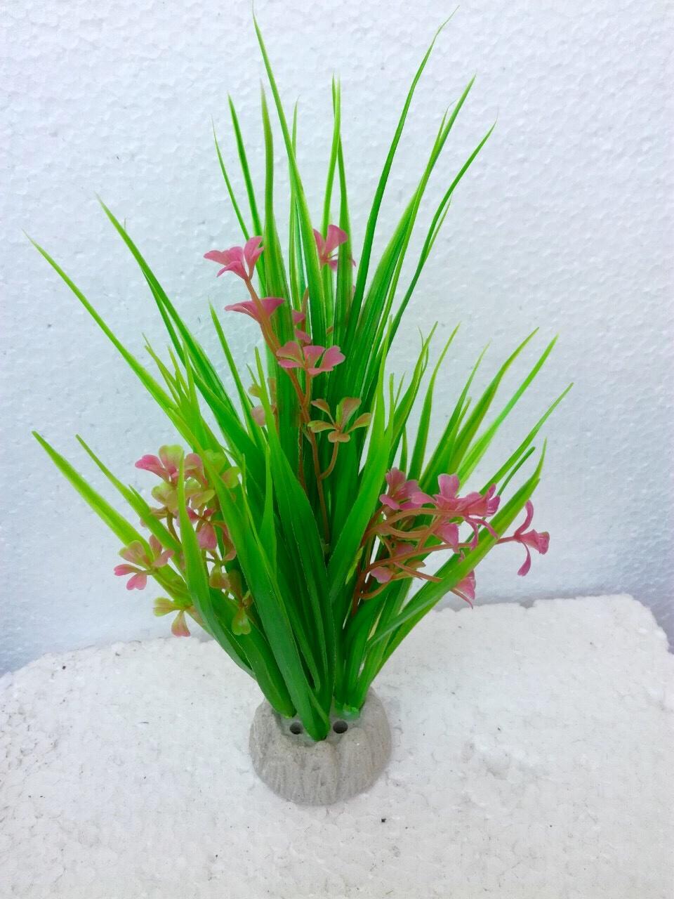 Cây nhựa lá dài trang trí hổ cá bể cá-hòn non bộ