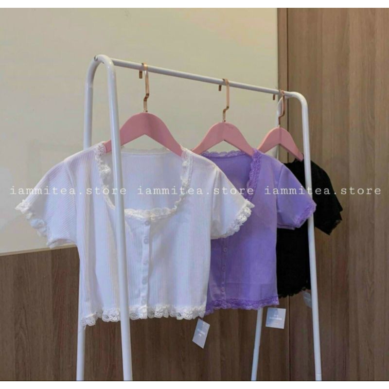 ÁO CROPTOP LỬNG NGẮN REN