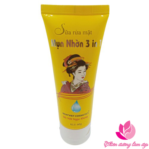 Sữa rửa mặt mụn nhờn 3 in 1 sắc nét ngọc khang 60g