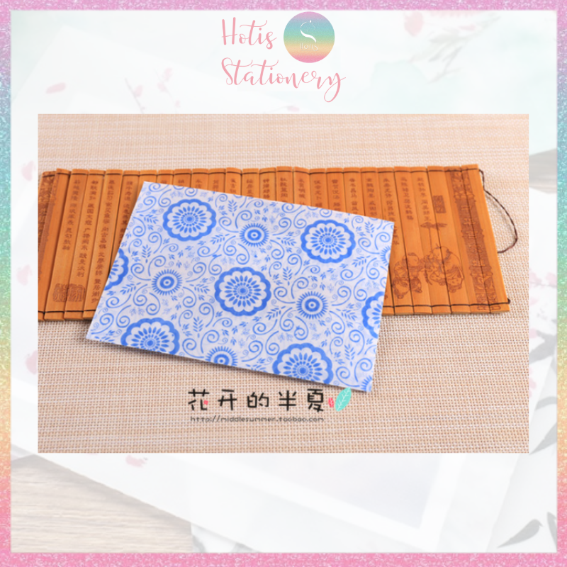 Set 5 cái Phong bì, bìa thư, bì thư giấy can tranh thủy mặc, cổ phong 12.5x17.5cm