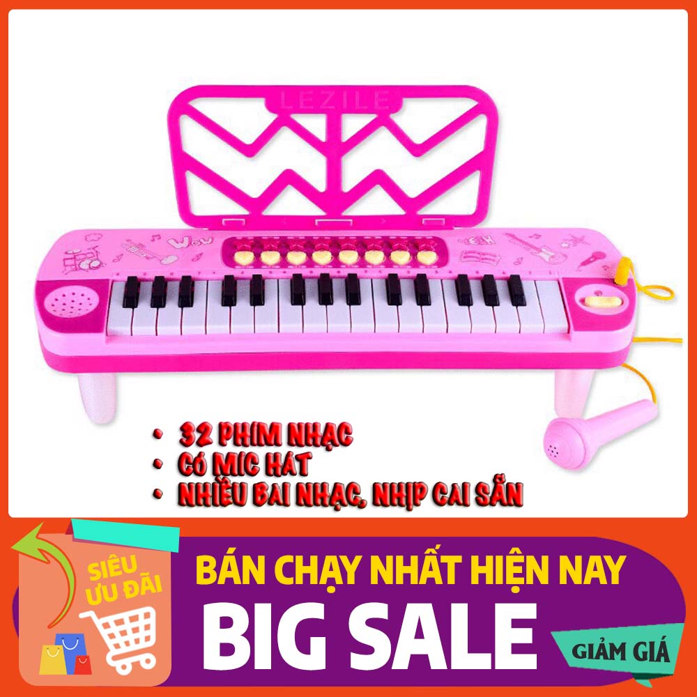 Đàn Organ có míc giúp bé phát triển mẫu mới nhất (Hồng)