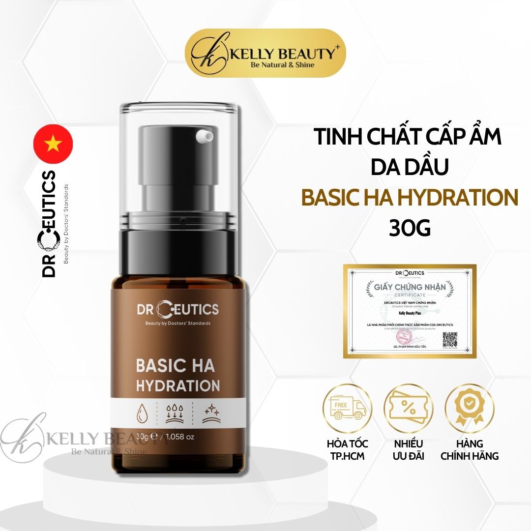 Tinh Chất Cấp Ẩm Cho Da Dầu Drceutics Basic HA Hydration | Kelly Beauty