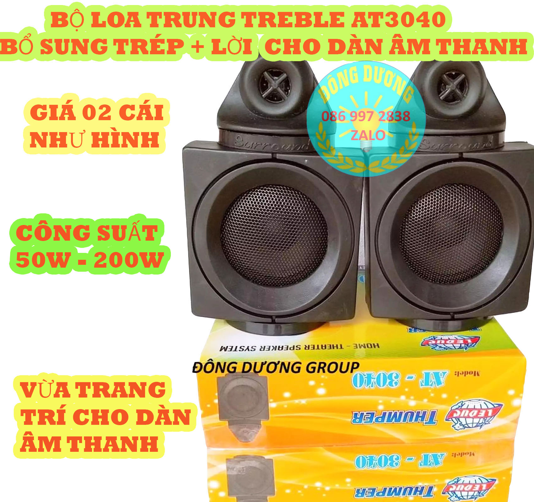 LOA TRÉP AT3040 - GIÁ 1 ĐÔI - MỖI LOA GỒM 1 TRUNG 1 TRÉP - LOA TĂNG LỜI + TRÉP