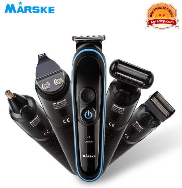Bộ tông đơ, máy cạo râu, tỉa lông mũi, cắt lông mày, Wax lông 5 trong 1 cao cấp Marske M5010 - Tích điện xuất Châu Âu