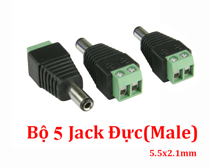 combo 5/10/50- Jack DC 5.5x2.1mm đầu vào cổng Domino (Jack Đực / Cái)
