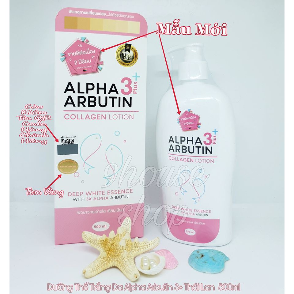 01 chai dưỡng body alpha arbutin thái lan 500ml