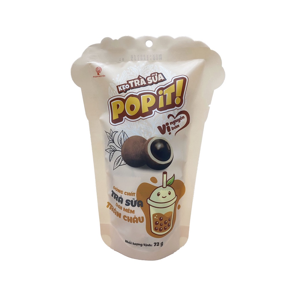 Kẹo Trà Sữa Trân Châu POPIT 72g | Đồ ăn vặt