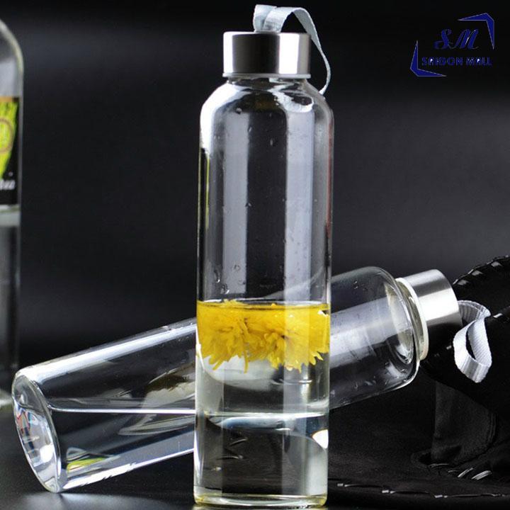 Bình Thuỷ Tinh Đựng Nước 500ML Dây Xách NẮP