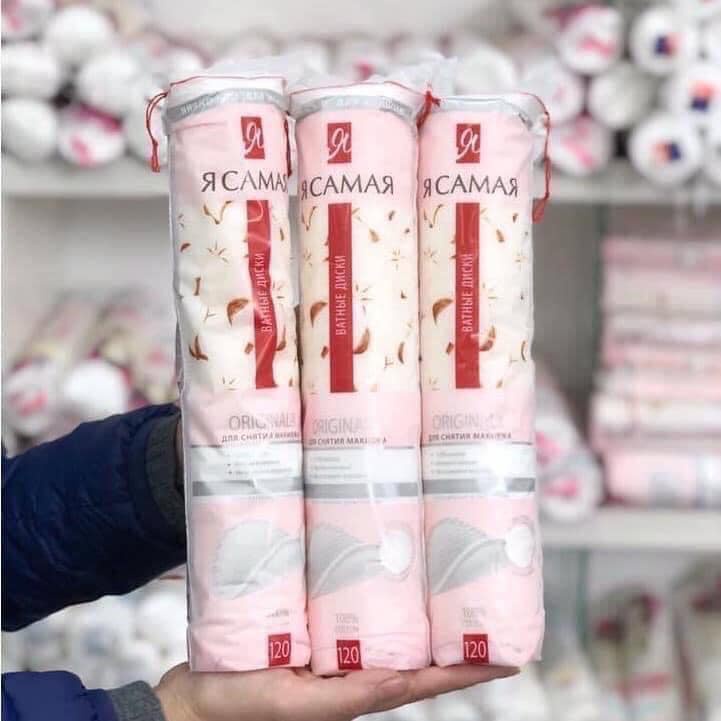 Bông tẩy trang nga 120 miếng rcamar bông tẩy trang nga 100% cotton - 100% cotton không xơ bông