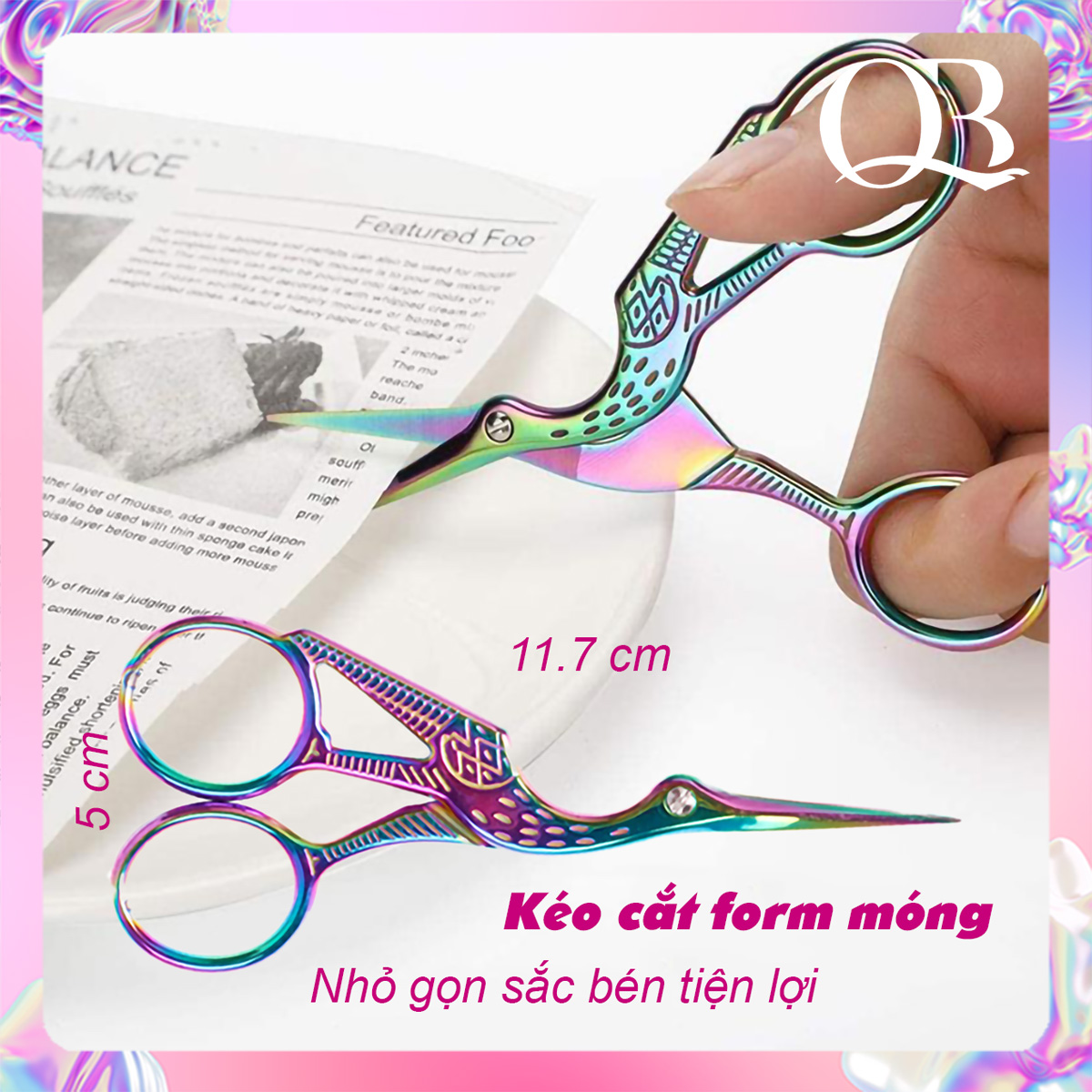 [HCM]Kéo cắt form móng kéo cắt chỉ kéo cắt foil hình con hạc