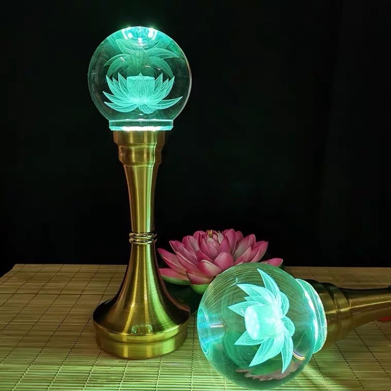 CẶP 2 CHIẾC ĐÈN LED HOA SEN PHA LÊ THỜ CÚNG TRANG TRÍ