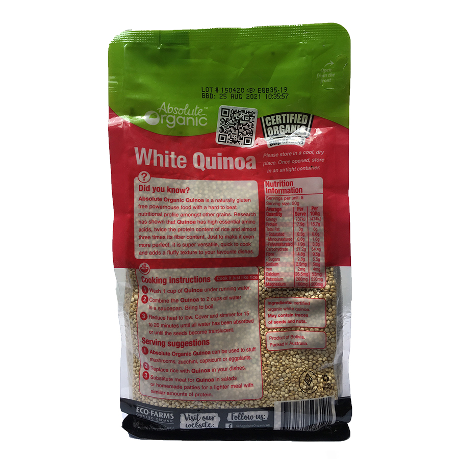 Diêm mạch trắng Absolute Organic 400gr